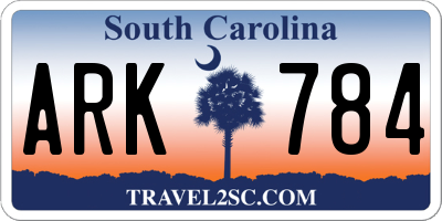 SC license plate ARK784