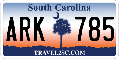 SC license plate ARK785