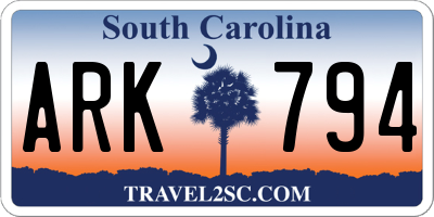 SC license plate ARK794