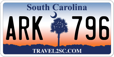 SC license plate ARK796