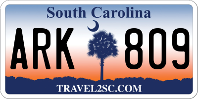 SC license plate ARK809