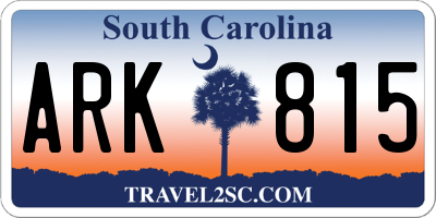 SC license plate ARK815