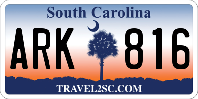 SC license plate ARK816