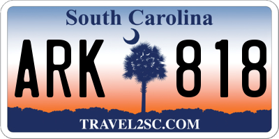 SC license plate ARK818