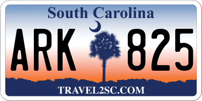 SC license plate ARK825