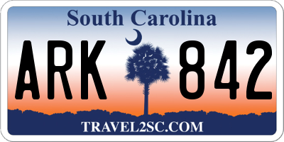 SC license plate ARK842