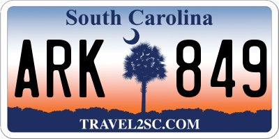 SC license plate ARK849