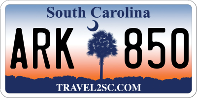 SC license plate ARK850