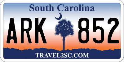 SC license plate ARK852