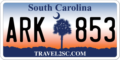 SC license plate ARK853