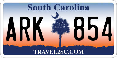 SC license plate ARK854