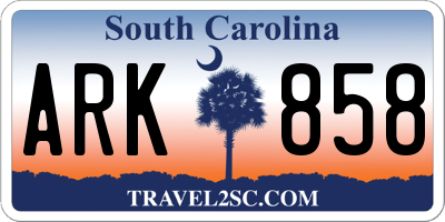 SC license plate ARK858