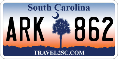 SC license plate ARK862