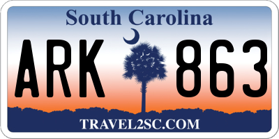 SC license plate ARK863