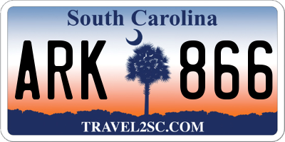 SC license plate ARK866
