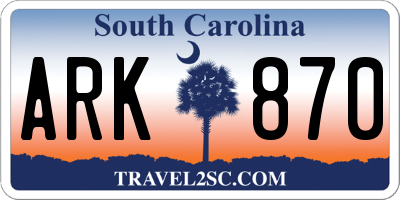 SC license plate ARK870
