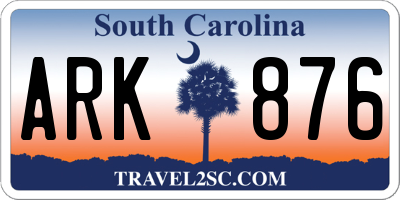 SC license plate ARK876