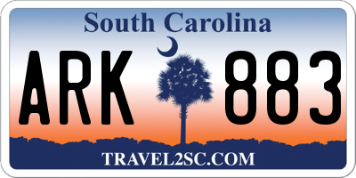 SC license plate ARK883