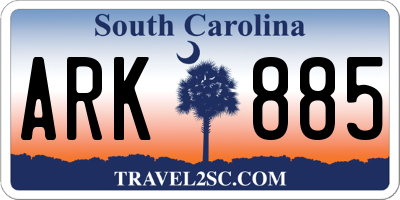 SC license plate ARK885
