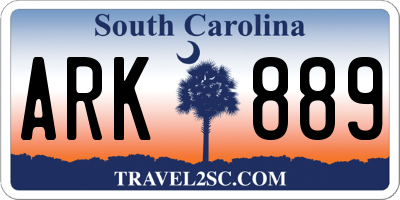 SC license plate ARK889