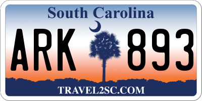 SC license plate ARK893
