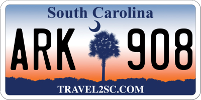 SC license plate ARK908
