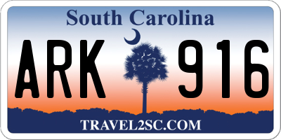 SC license plate ARK916