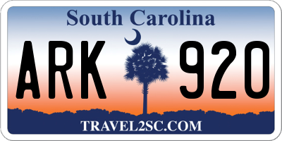 SC license plate ARK920
