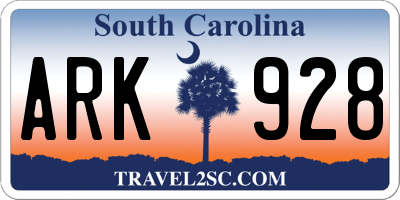SC license plate ARK928