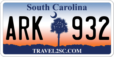 SC license plate ARK932