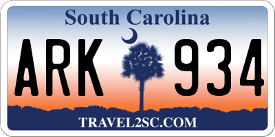 SC license plate ARK934