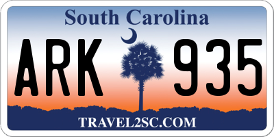 SC license plate ARK935