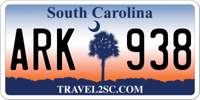 SC license plate ARK938