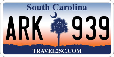 SC license plate ARK939