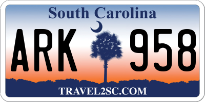 SC license plate ARK958