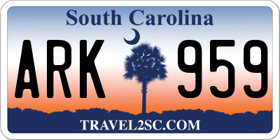 SC license plate ARK959