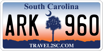 SC license plate ARK960