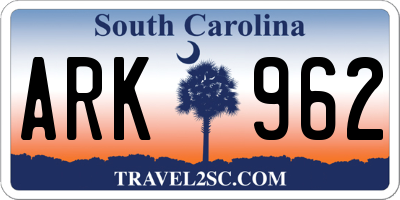 SC license plate ARK962