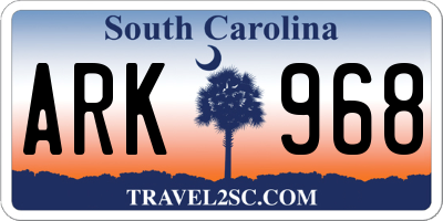SC license plate ARK968