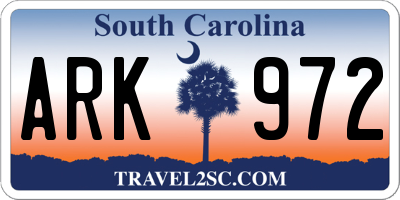 SC license plate ARK972