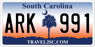 SC license plate ARK991