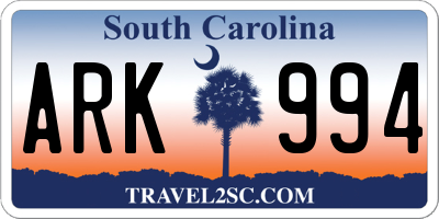 SC license plate ARK994