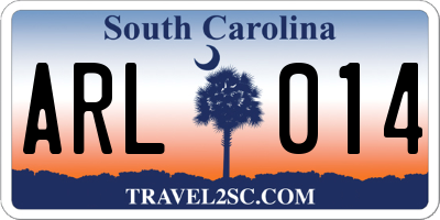 SC license plate ARL014