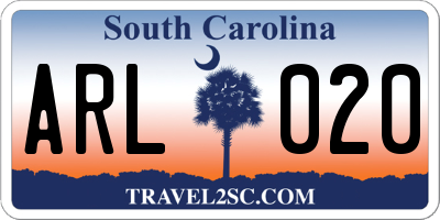 SC license plate ARL020