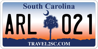 SC license plate ARL021