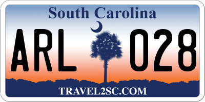 SC license plate ARL028