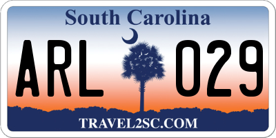 SC license plate ARL029