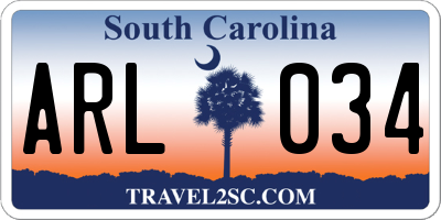 SC license plate ARL034
