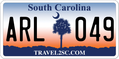 SC license plate ARL049