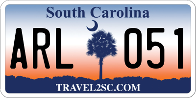 SC license plate ARL051